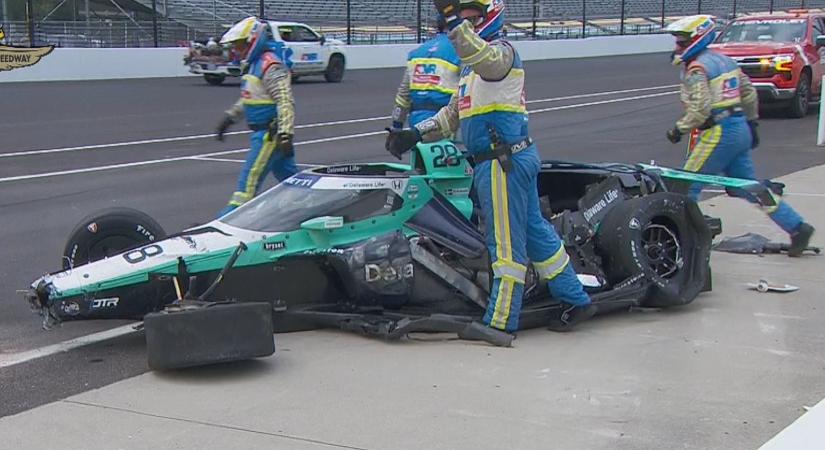 Indy 500: Marcus Ericsson rommá törte az Andretti autóját a csütörtöki edzésén