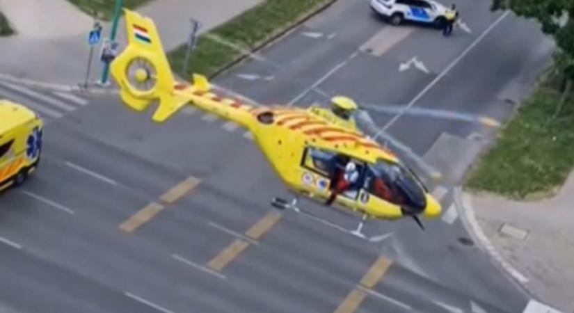 Mentőhelikopter szállt le Dunaújvárosban, nagy baj történt - videó