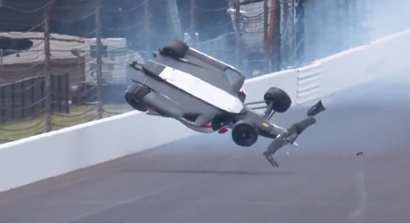 Brutál: 370 km/h-val repült a levegőbe, majd állt fejre az Indy 500 újonca