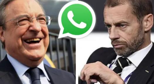 Egy állítólagos WhatsApp-beszélgetés szerint az UEFA elnöke idiótának nevezte Florentino Pérezt