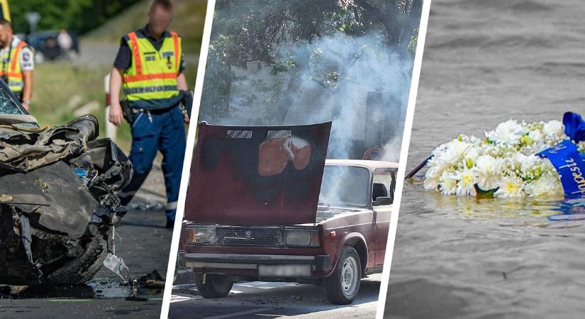 Halálos baleset; lángoló autó, végső búcsú a hajóbaleset püspökladányi áldozataitól