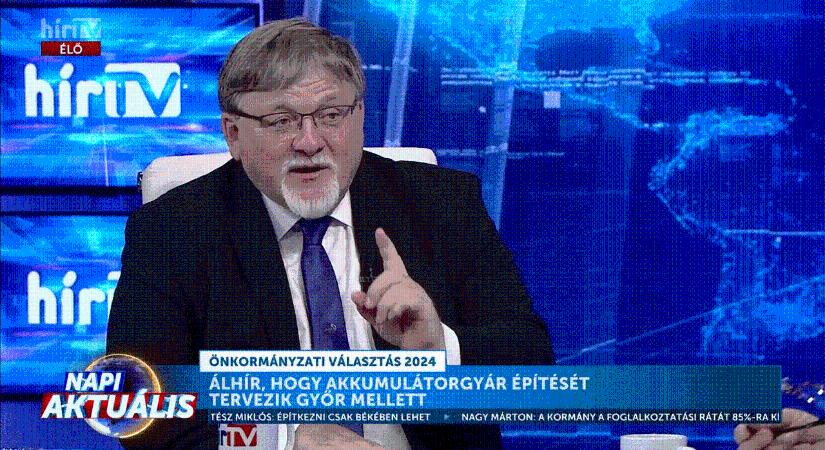 Dézsi bement a HírTV-be, hogy közölje: Nem lesz akkugyár Győrben