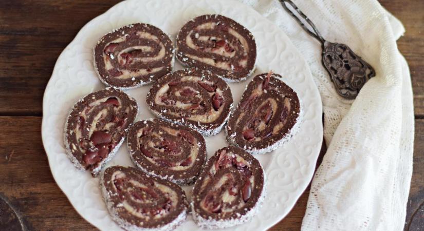 Rupáner-konyha: Gesztenyés-meggyes keksztekercs recept