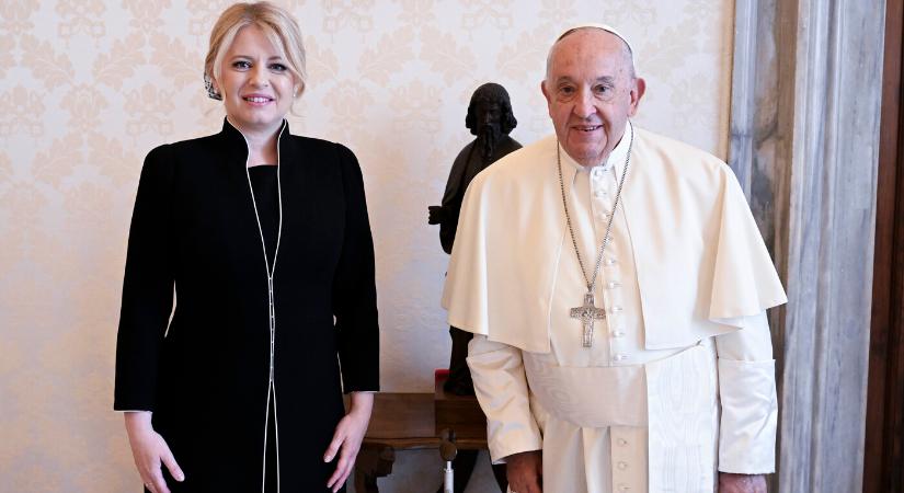 Ferenc pápa audiencián fogadta Zuzana Čaputová államfőt a Vatikánban