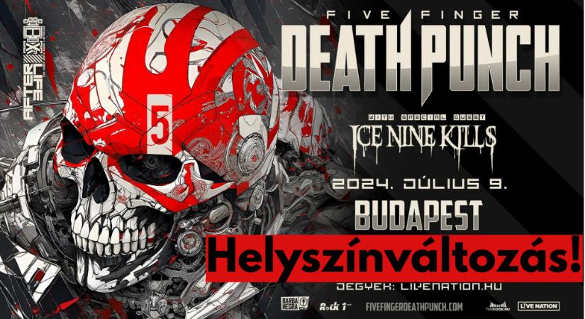 Áttették a Five Finger Death Punch koncertjét a Budapest Arénába