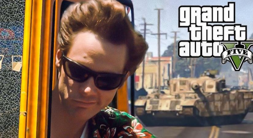 Jim Carrey őrült módjára vezet és kirabol egy bankot a GTA 5-ben