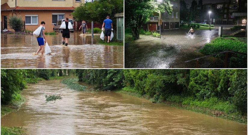 A víz az úr Vas vármegyében: homokzsákok a Petőfi-telepen, katasztrófahelyzet Burgenlandban - fotók