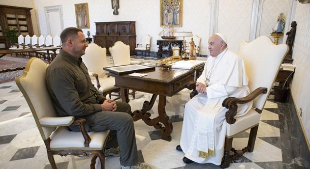 Jermak Vatikánban találkozott a pápával