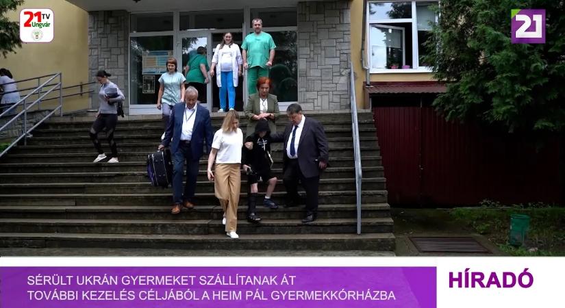 Sérült ukrán gyermeket szállítanak át további kezelés céljából a Heim Pál Gyermekkórházba (videó)