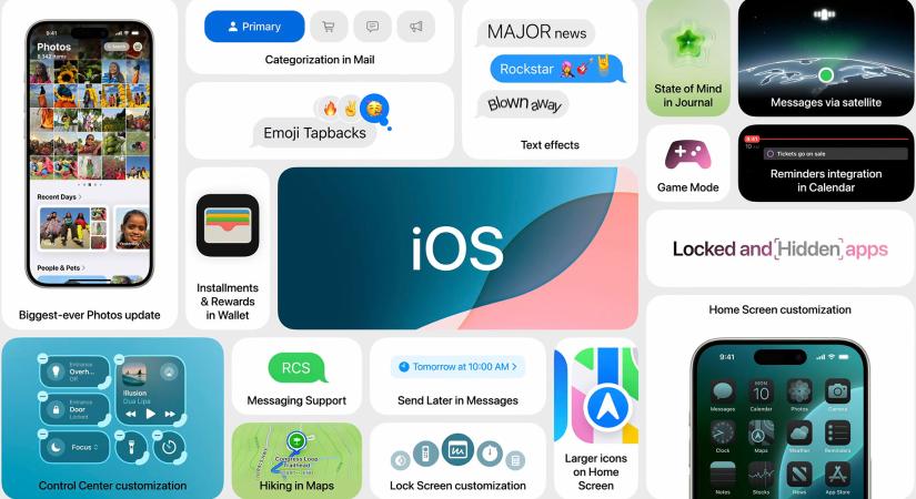 Hivatalos az iOS 18: színezhető ikonok, zárolható appok, AI!