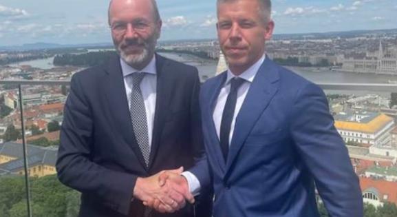 Magyra Péter a Halászbástyán tárgyalt Manfred Weberrel, az Európai Néppárt vezetőjével