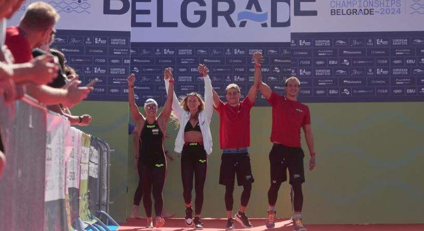 Sporttörténelmi siker született, Európa-bajnok a magyar nyílt vízi úszó váltó