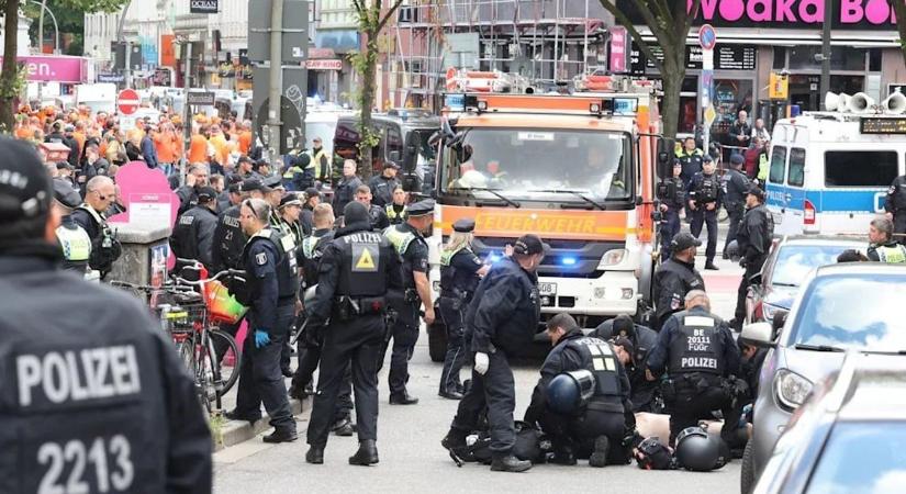 Legalább hat lövést adtak le egy támadóra Hamburgban a lengyel–holland meccs előtt