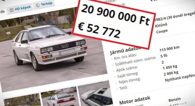 20,9 milliót kérnek ezért az 1982-es Audiért