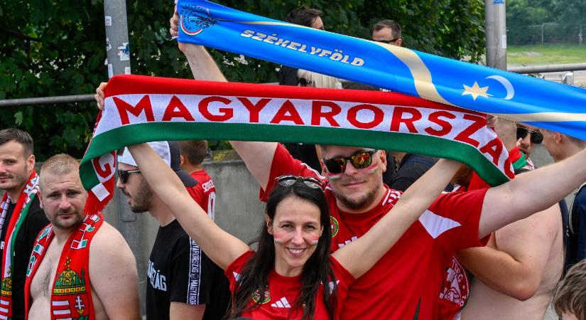 Piros-fehér-zöldbe öltöztetették Stuttgartot a magyar drukkerek