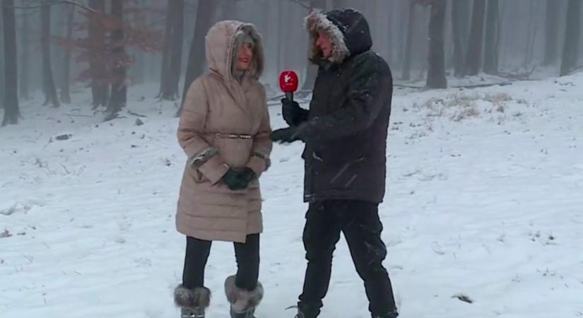 Barta Sylvia videón mutatja meg, mekkora hó van már a Kékesben