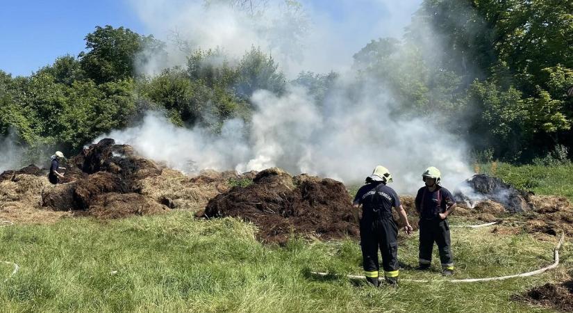 100 körbála égett Gyermelyen - az aratási munkálatok miatt fokozott a tűzveszély! fotók