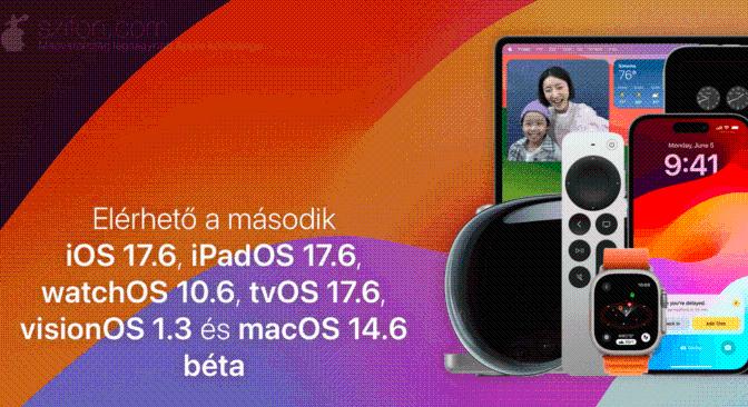 Elérhető a második iOS 17.6, iPadOS 17.6, watchOS 10.6, tvOS 17.6, visionOS 1.3 és macOS 14.6 béta