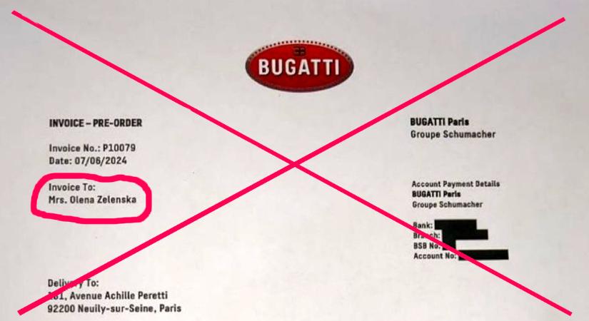 Tényellenőrzés: Zelenszkij felesége Bugattira költi az amerikaiak pénzét?