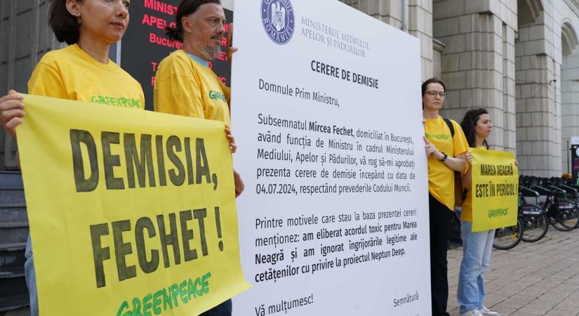 A környezetvédelmi miniszter lemondását követeli a Greenpeace a fekete-tengeri gázkitermelés miatt