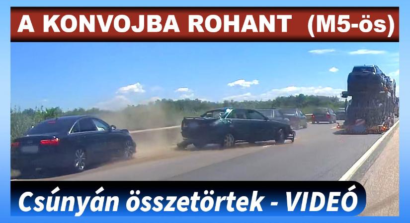 Audis konvojt ért baleset az M5 belső sávjában – Mindent rögzített a kamera