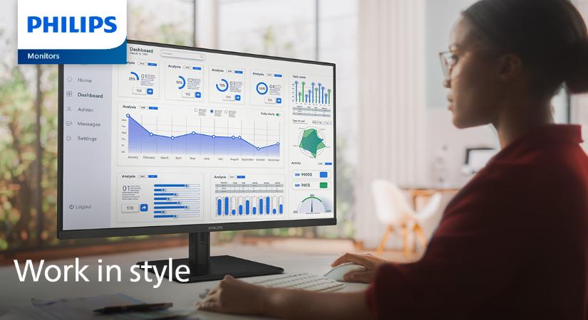 A fokozott termelékenység és az optimális kényelem érdekében a Philips Monitors E1 termékcsaládja négy új, funkciógazdag modellel bővül