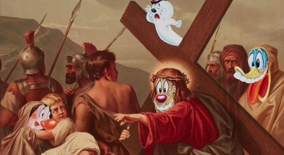 „Egyáltalán nem keresztényi hangnemben” követelték a keresztények a Goofy-arcú Jézus képének az eltávolítását