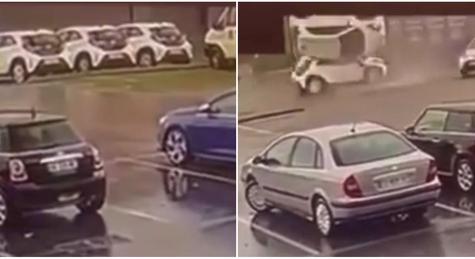 Videó: Gyerekjátékként kapta fel a parkoló Toyotákat a tornádó
