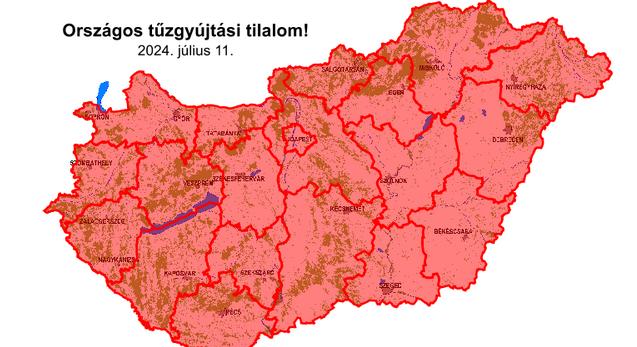 Az ország egész területén tilos a tűzgyújtás