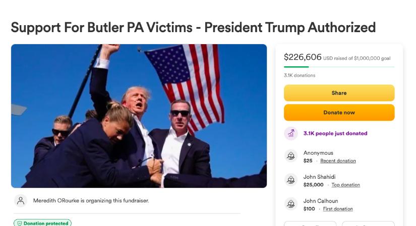 Néhány óra alatt negyedmillió dollár gyűlt össze Donald Trump adománykampányában