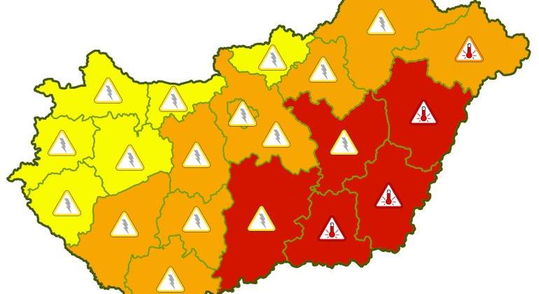 Országszerte hőségre és zivatarokra figyelmeztetnek