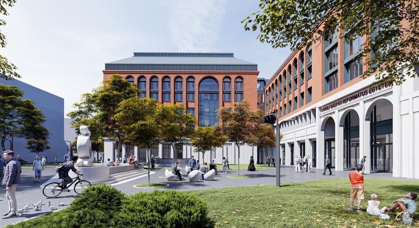 A Károli Gáspár Református Egyetem új épületegyüttese – Az A3 Építész Kft. kiemelt megvételt nyert terve