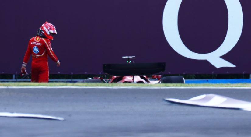 Falhoz csapta autóját Charles Leclerc a Magyar Nagydíj második szabadedzésén