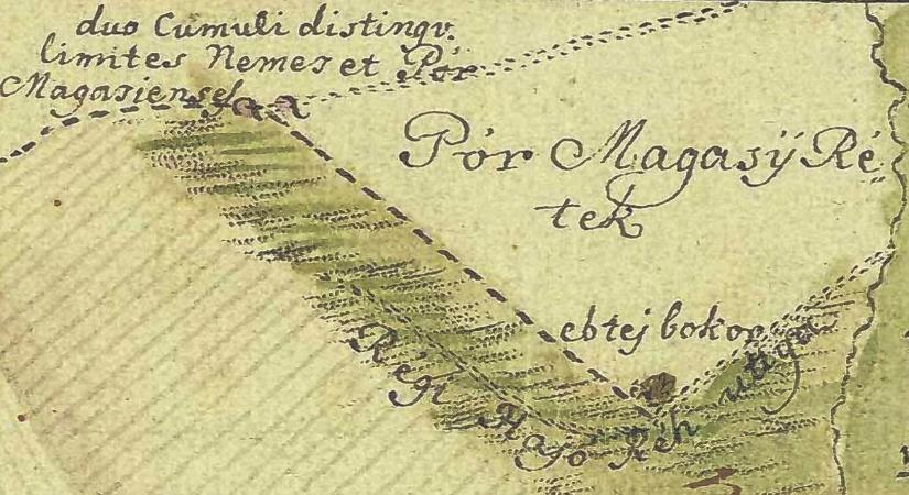 Kemenesszentmárton és Nemesmagasi között fekvő puszta érdekes helyneveit egy 1773-as térkép őrzi