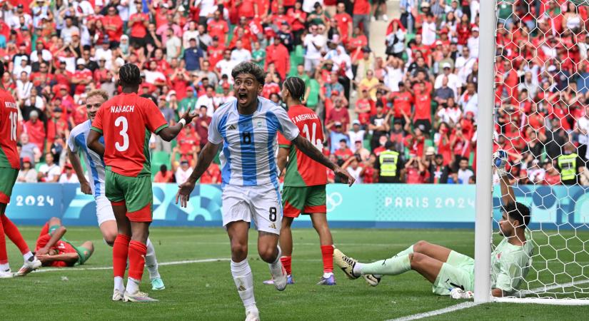 Elképesztő flipperezés után, a 105. percben egyenlített az argentin focicsapat Marokkó ellen az olimpián