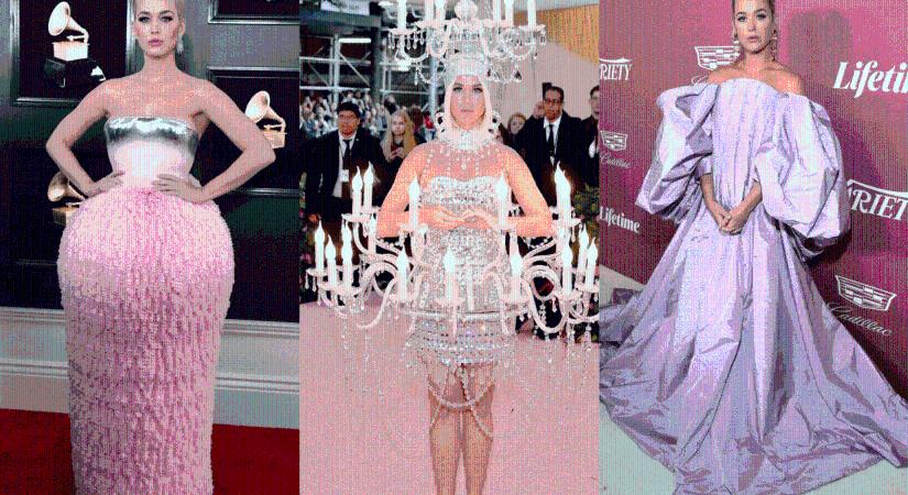 Katy Perry az extrém ruhadarabok koronázatlan királynője – ezek voltak a legjobb szettjei
