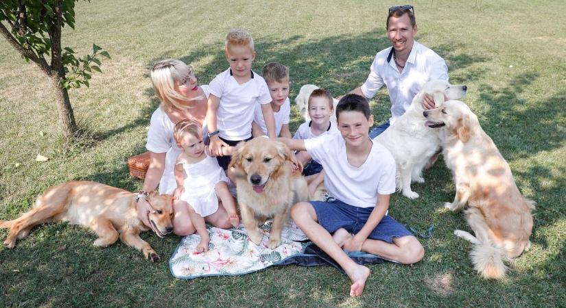 Nagycsaládban így telik a szünidő - Öt gyerek és öt kutya: Csukovicsék engedtek bepillantást mozgalmas hétköznapjaikba - fotók