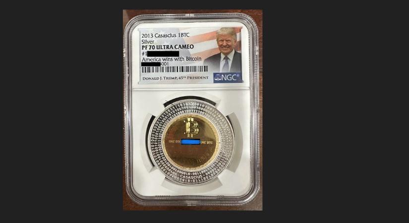 Donald Trump egy különleges bitcoin érmét kapott ajándékba