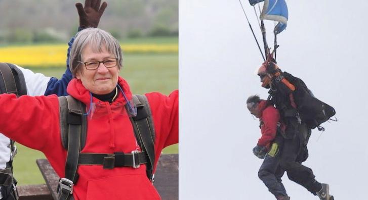 Unokája miatt vállalta be egy 80 éves asszony, hogy csaknem 4 ezer méter magasból hajt végre tandemugrást
