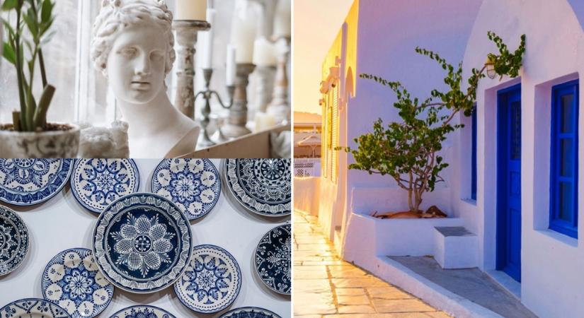 Görög kulcs, kék-fehér és fénylő arany: istenien mutat a görög stílus a lakásban - Fotók
