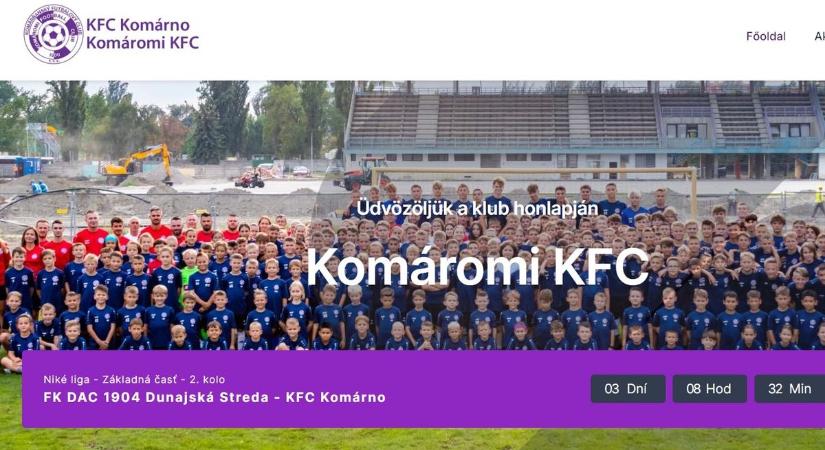 Megújult a KFC Komárom weboldala, képeken a Slovan elleni derbi