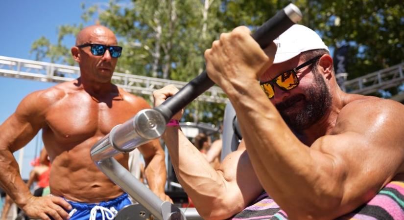 Sajátos hangulatban edz Kathi Béla és Bohos Kornél a Scitec Muscle Beachen