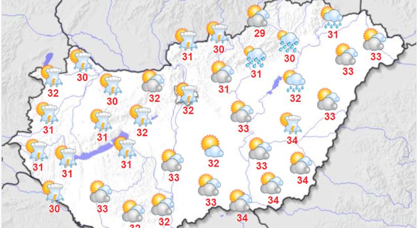 Borús és fülledt melegre számíthatunk ma