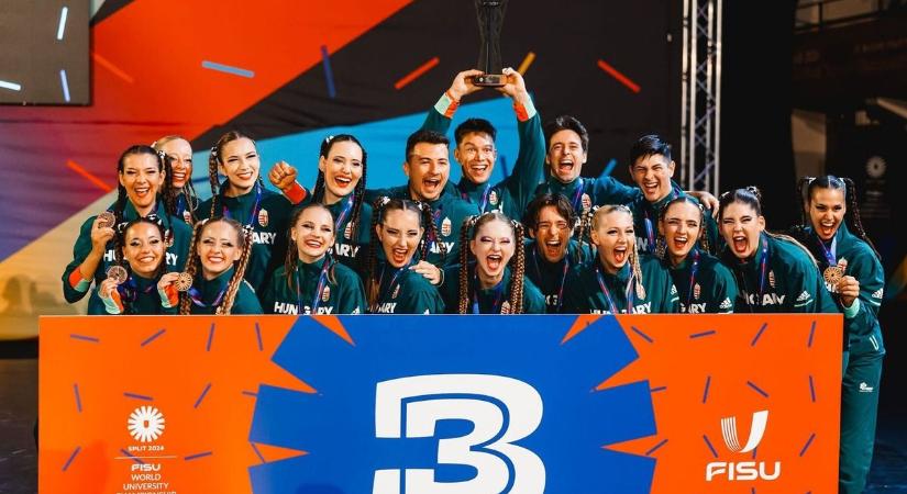 Ragyogó bronzérmet szerzett a pécsiekkel teletűzdelt válogatottunk a Cheerleading Egyetemi Világbajnokságon