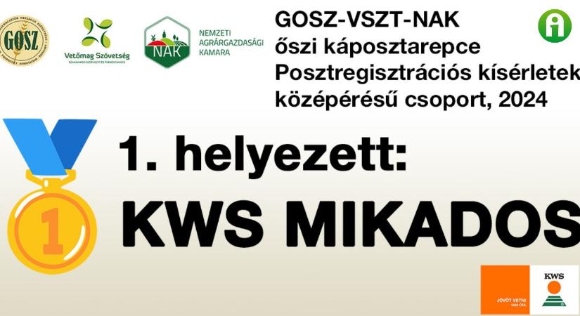 BREAKING NEWS! KWS repcehibrid a GOSZ-VSZT-NAK Posztregisztrációs kísérletek élén!