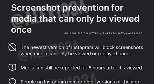 Az Instagram hamarosan blokkolhatja a képernyőfotókat a privát üzenetekben