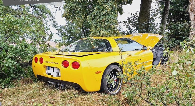 Fának hajtott a Corvette-jével, megsérült az 56 éves sofőr (FOTÓK)