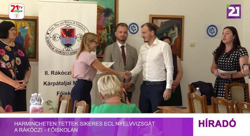 Harmincheten tettek sikeres ECL nyelvvizsgát a Rákóczi‐főiskolán (videó)