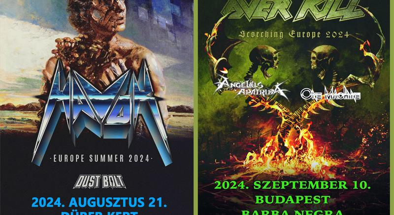 Overkill, Havok, Angelus Apatrida és Dust Bolt: thrash bulikkal zárul a nyár