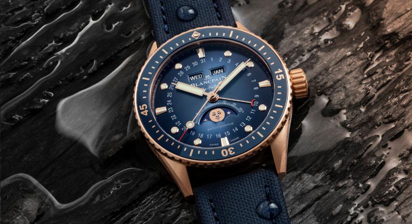 Arany búváróra Blancpain módra – Fifty Fathoms Bathyscaphe Gold